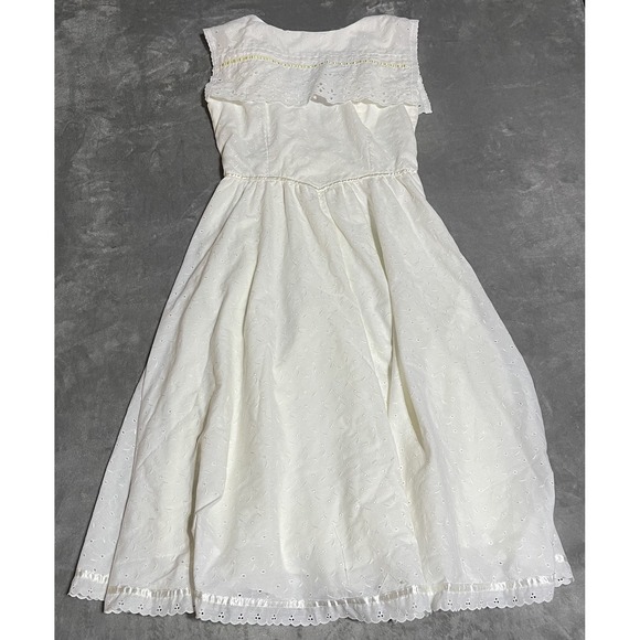 Vintage Gunne Sax White Eyelet Dress Fairy 70s Prairie Victorian Cottagecore